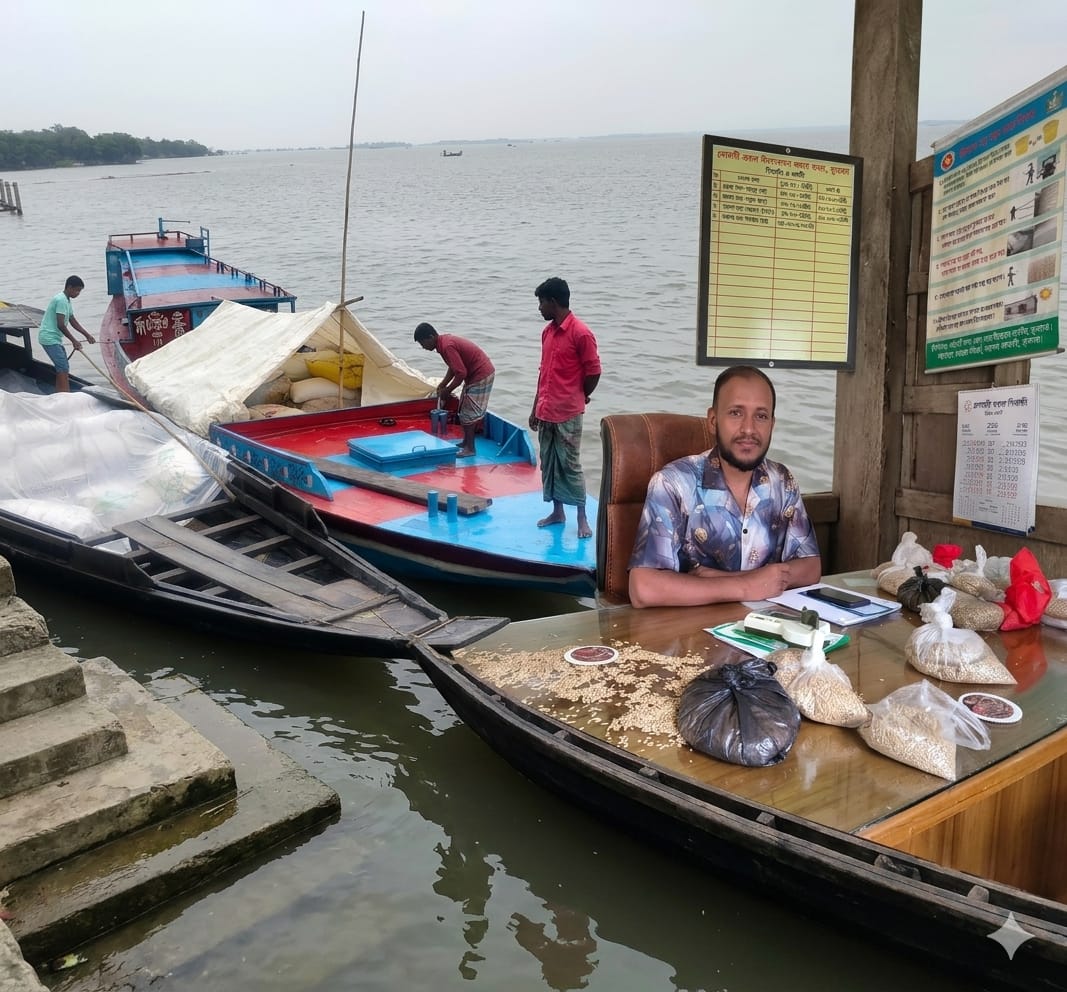 বৈরী আবহাওয়া উপেক্ষা করে মধ্যনগর খাদ্যগুদামে কৃষকদের কাছ থেকে ধান সংগ্রহ 