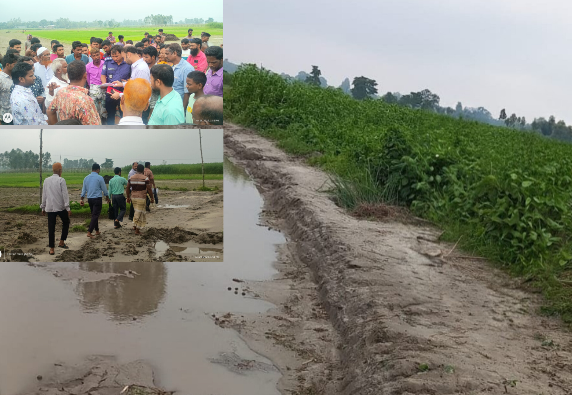 বালু পরিবহন বন্ধে সরকারি রাস্তা কেটে ফেলার অভিযোগ
