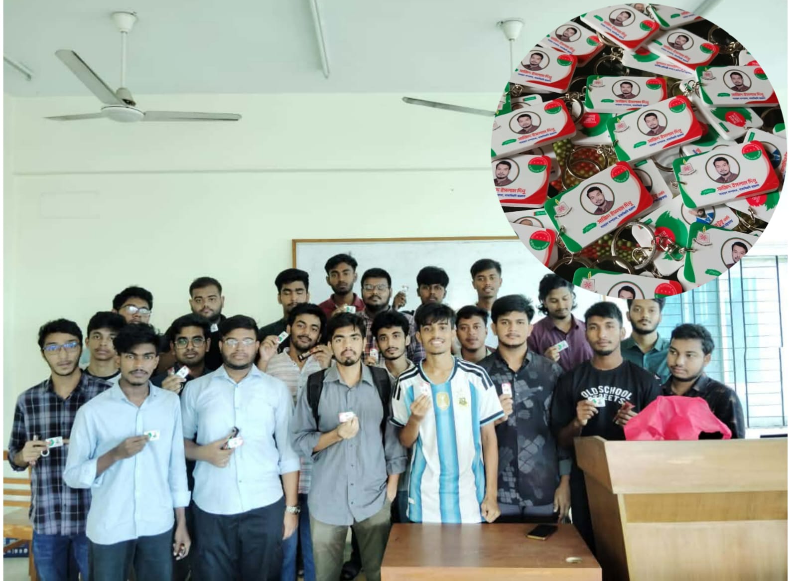 মাভাবিপ্রবির নবীন শিক্ষার্থীদের মাঝে চাবির রিং ও চকলেট বিতরণ